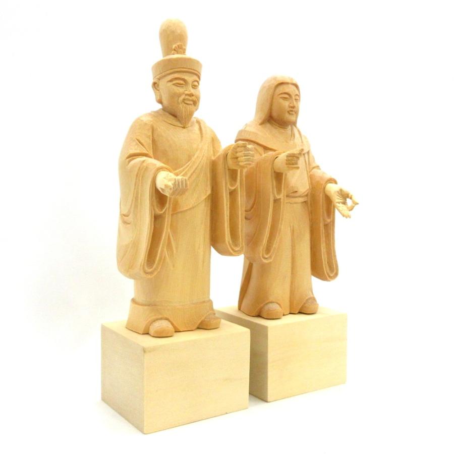 伊豆山権現 男神24cm・女神22cm 【子安地蔵】 一組 桧木