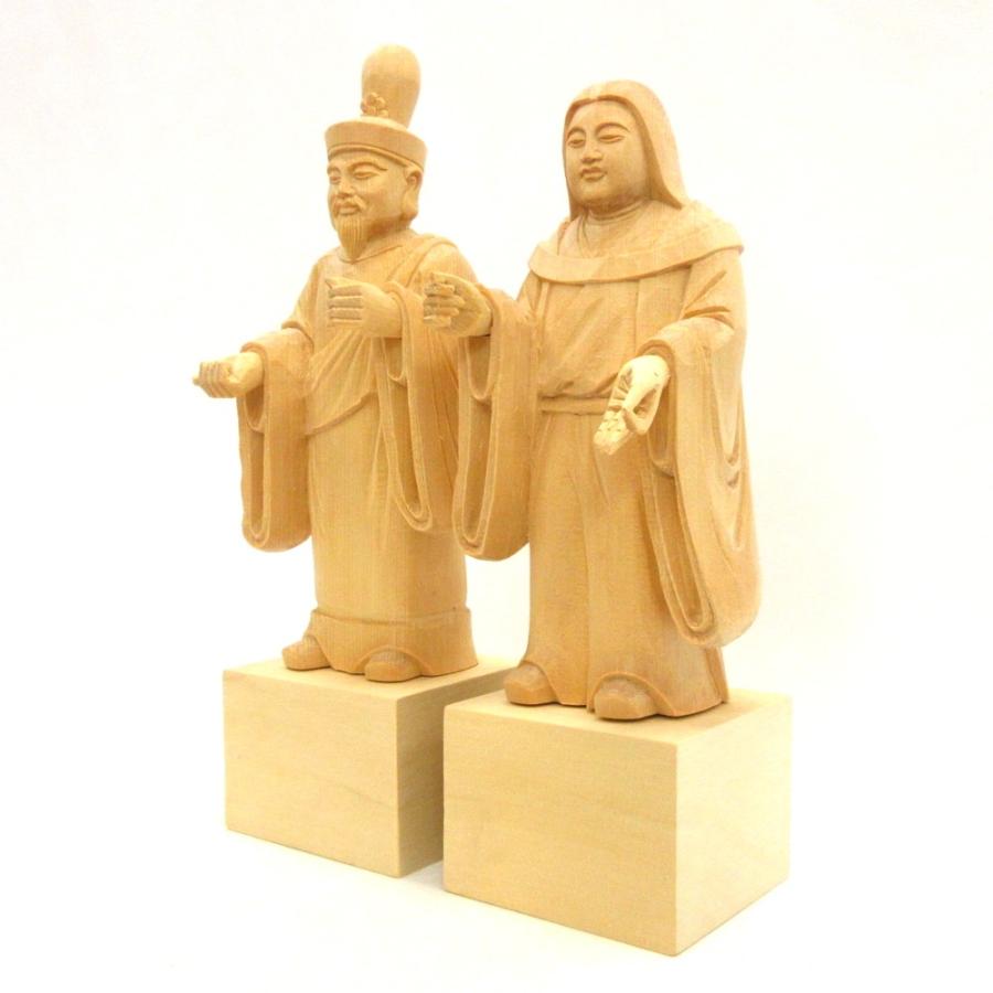 伊豆山権現 男神24cm・女神22cm 【子安地蔵】 一組 桧木