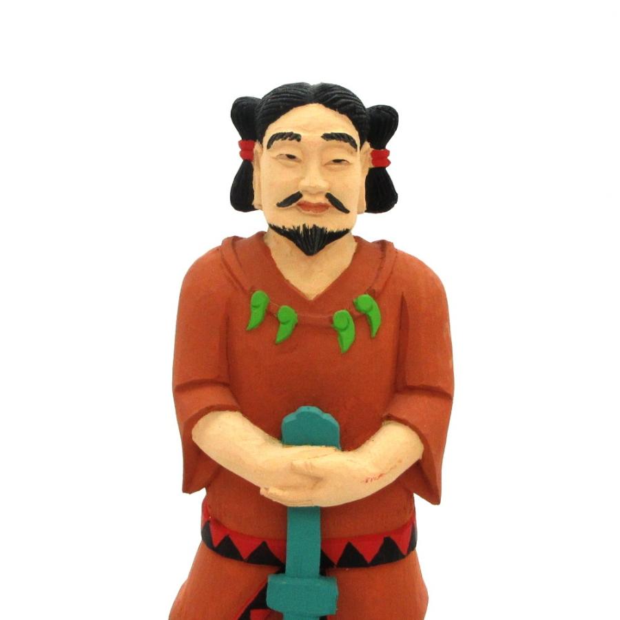 木彫/味ス高彦根神 総高20cm桧木彩色_3