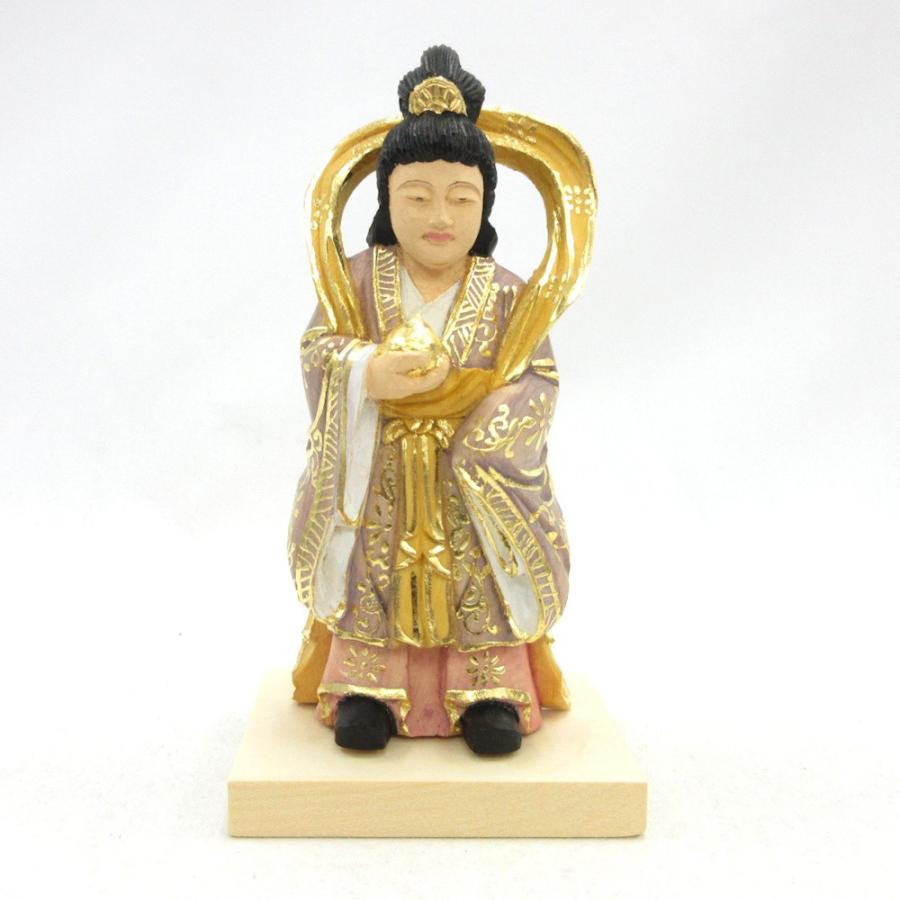 木彫神像/豊玉姫総高14cm桧木彩色