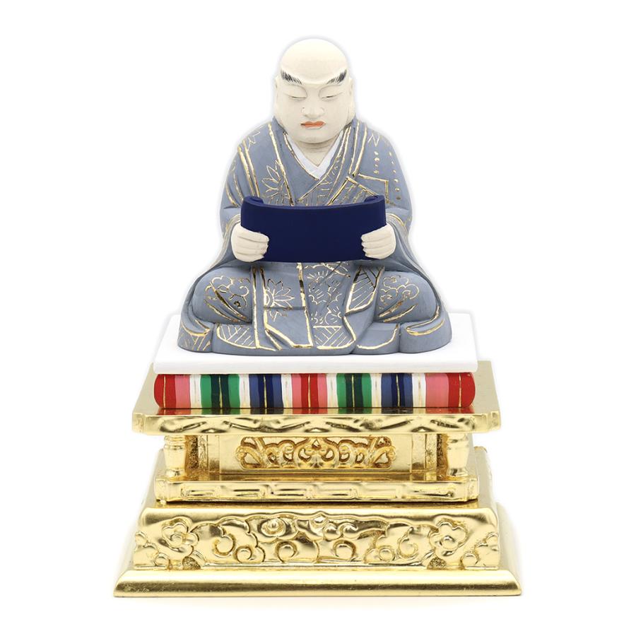 仏像 日蓮聖人 読経形 座像 2.5寸 桧木彩色 : 栗田こだわり仏像専門店