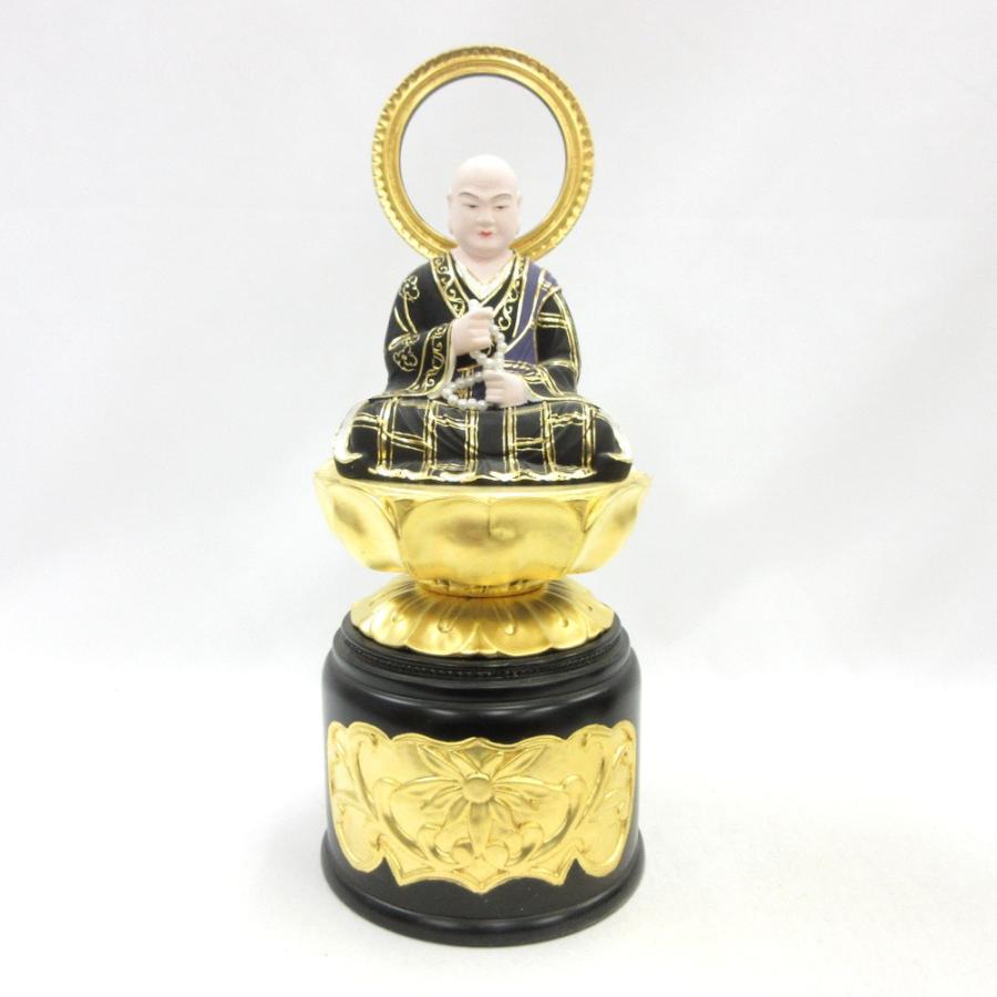 仏像 法然 善導 一対 座像 3.0寸 柘植彩色_3