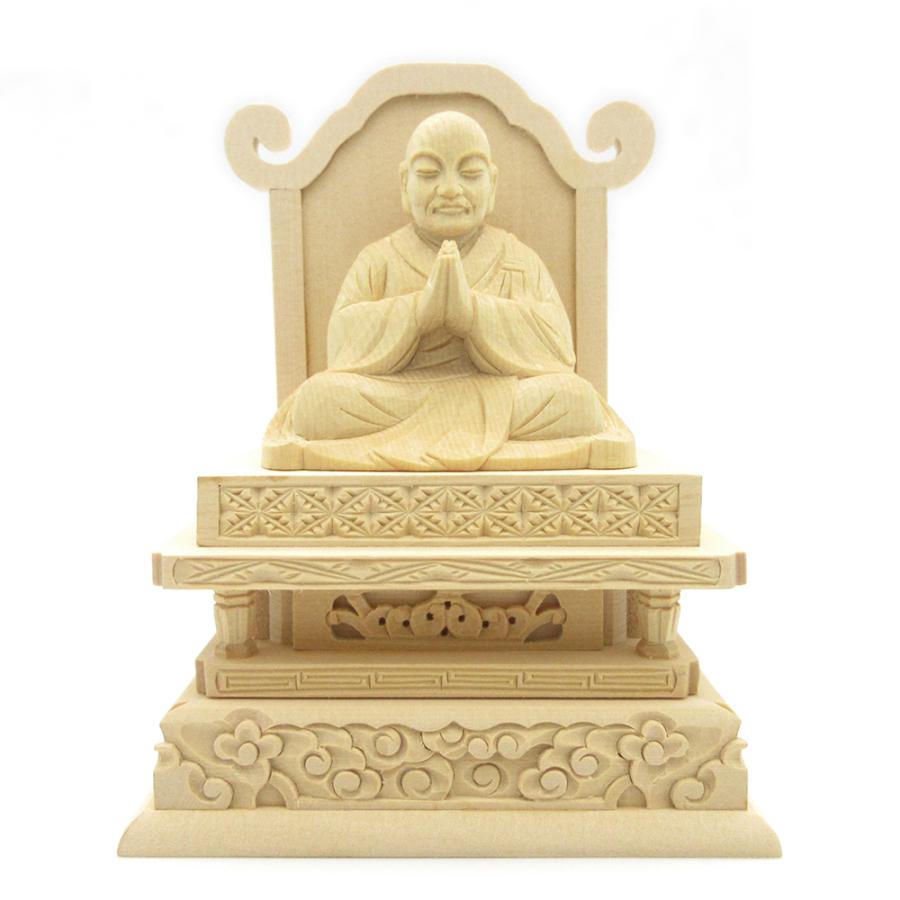 仏像 祐天上人 座像 2.0寸 桧木