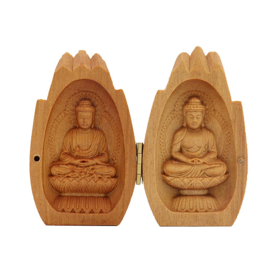 合掌　木彫り仏像　白檀 木彫仏像/合掌仏紅檀(阿弥陀・座釈迦) : 栗田こだわり仏像専門店