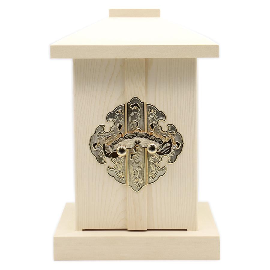 木製仏具 白木厨子 金具付（2枚物） 内寸W12*D12*H18cm 桧木 総ひのき