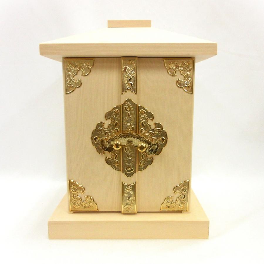 木製仏具/白木厨子 金具付 内寸16*16*20cm 桧木 : 栗田こだわり仏像