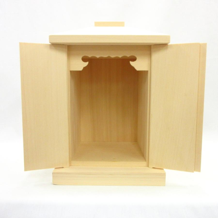 木製仏具 白木厨子 内寸W16*D16*H23cm 桧木 総ひのき お厨子 厨子仏壇