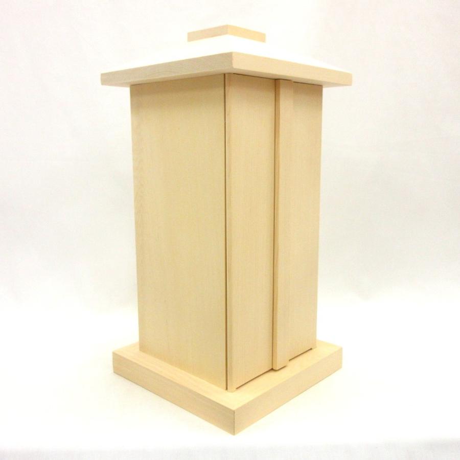 木製仏具 白木厨子 内寸W14*D14*H30cm 桧木 お厨子_2