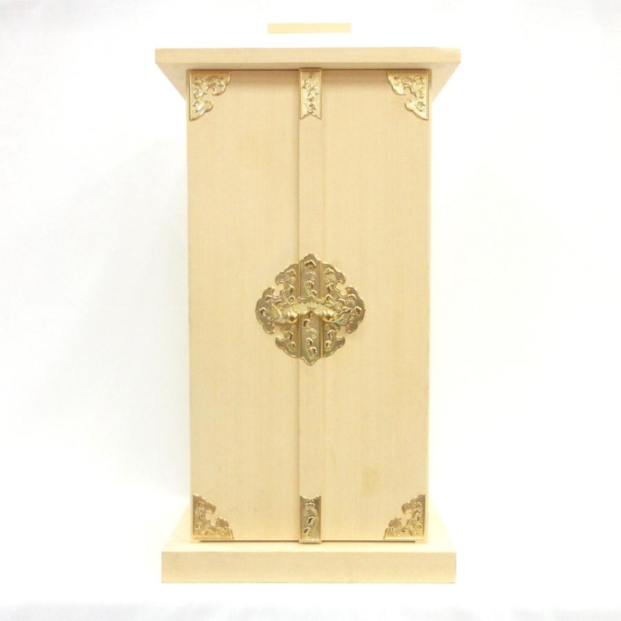 木製仏具/白木厨子 金具付 内寸22*22*45cm 桧木 : 栗田こだわり仏像