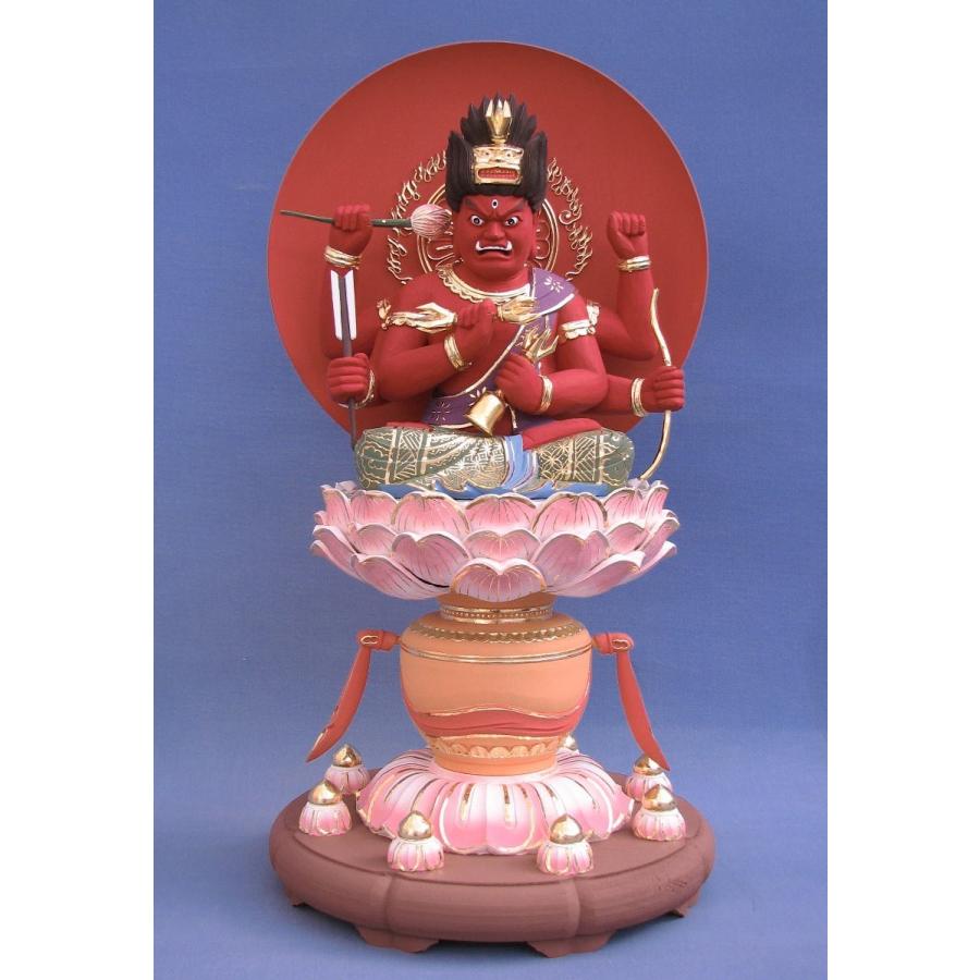仏像 愛染明王 座像 総高50cm 桧木彩色 【公式通販】