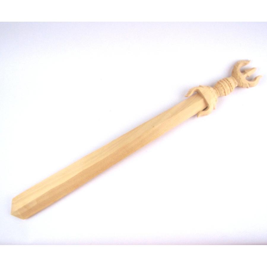木彫仏具 三鈷剣/破魔剣 長さ45cm 桧木 : 栗田こだわり仏像専門 木彫仏具 三鈷剣/破魔剣 長さ45cm 桧木 : 栗田こだわり仏像専門