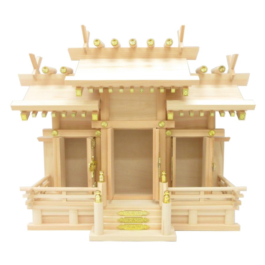 美 木曽ひのき 高さ24 5cm 神棚 灯籠 ８寸 1対 電装式 Led