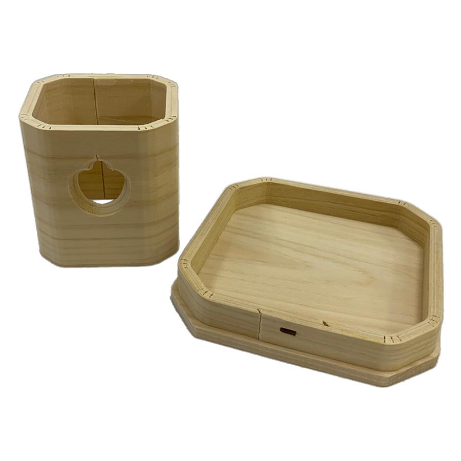 三宝 吉野桧 4寸 三方 神具 神饌 国内産 日本製 正月 鏡餅 : 栗田