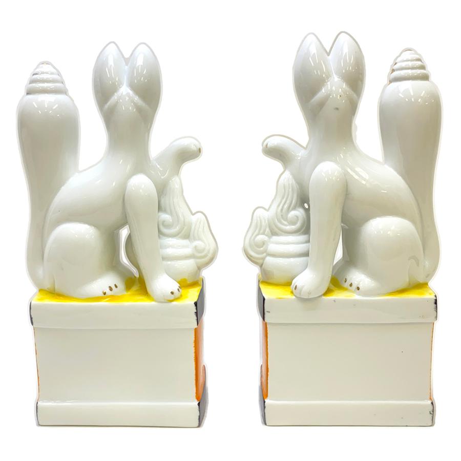 陶器 お稲荷様の彫刻 約15cm 【公式通販】