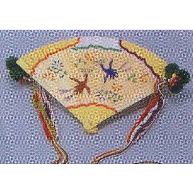 注目のブランド 桧扇 彩色 25枚 松飾付き 正絹紐 祭り小道具