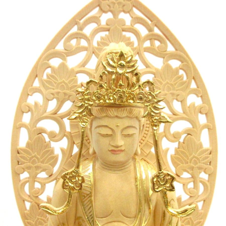 仏像 宝冠釈迦如来 座像 3.0寸 草光背 六角台 桧木切金 釈迦如来