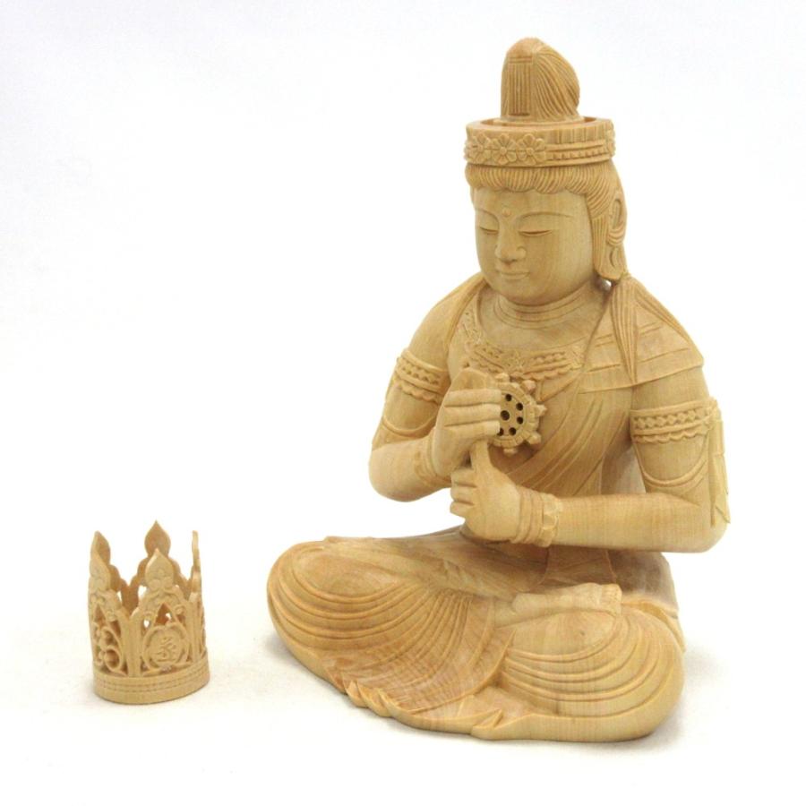 仏像 一字金輪/大日金輪 七獅子付き 3.0寸 火炎光背 八角台 柘植 一字