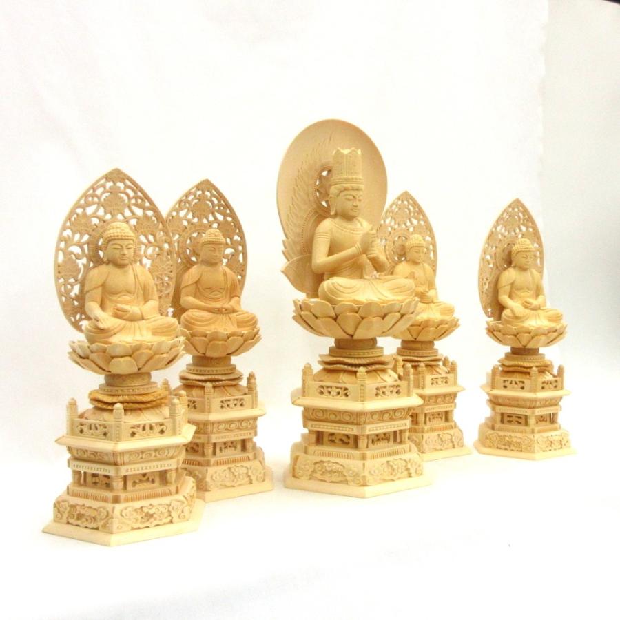 超特盛ミラクルプライス 仏像 五智如来 大日3.5寸 他2.5寸 桧木 真言宗 本尊 守り本尊 大日如来 阿しゅく如来 宝生如来 阿弥陀如来 不空成就如来 【LWH1253353174】(44620円)