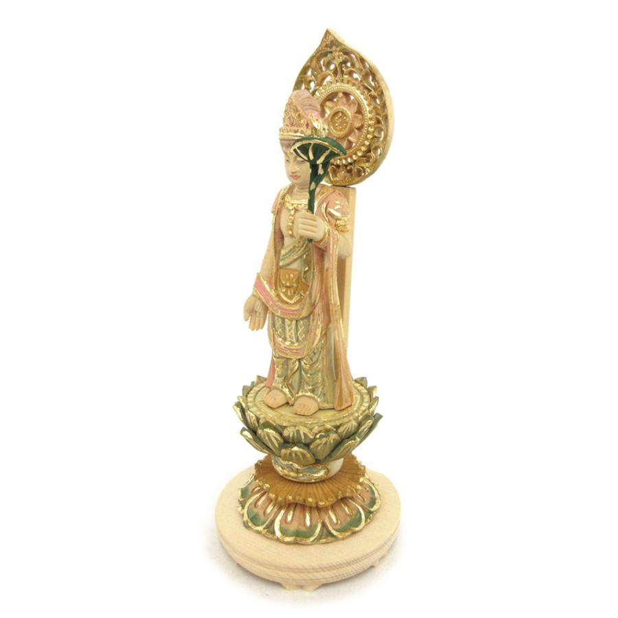仏像 聖観音菩薩 観音菩薩 観世音菩薩 立像 身丈2.5寸 宝珠光背 円台