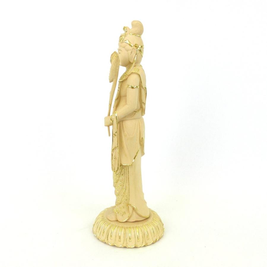 仏像 聖観音菩薩 立像 総高25cm 桧木切金付 観世音菩薩 観自在菩薩 六