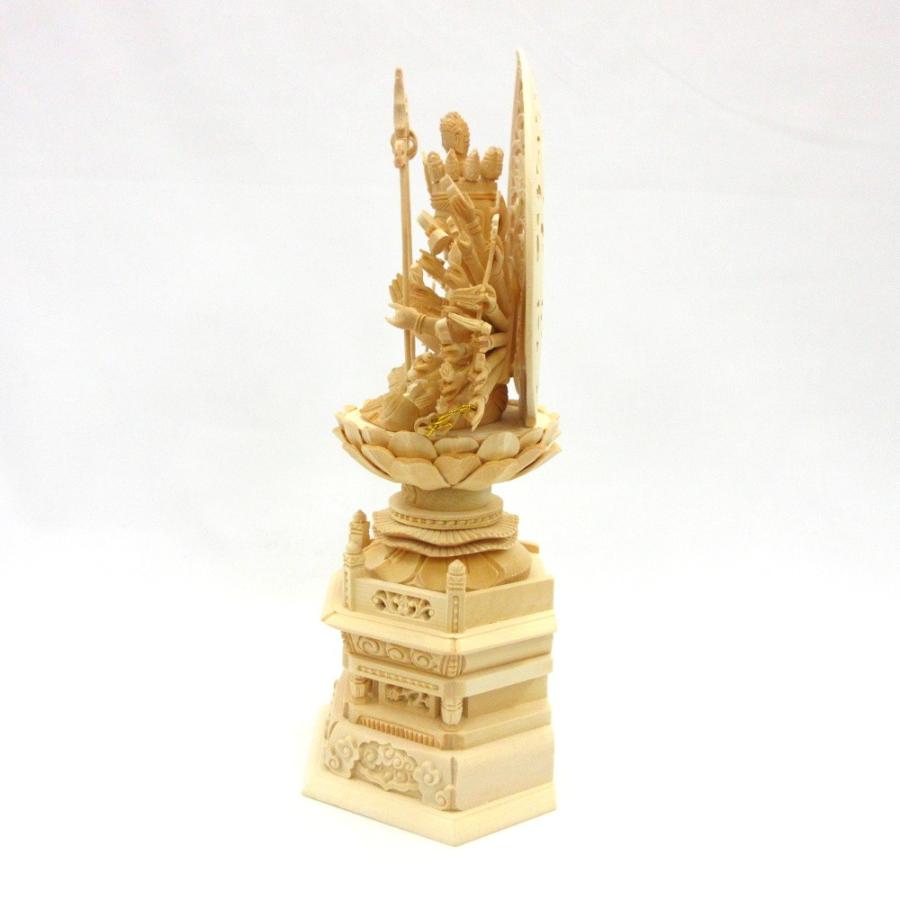 人気純正品 仏像 千手観音菩薩 座像 2.5寸 草光背 六角台 桧木 観音