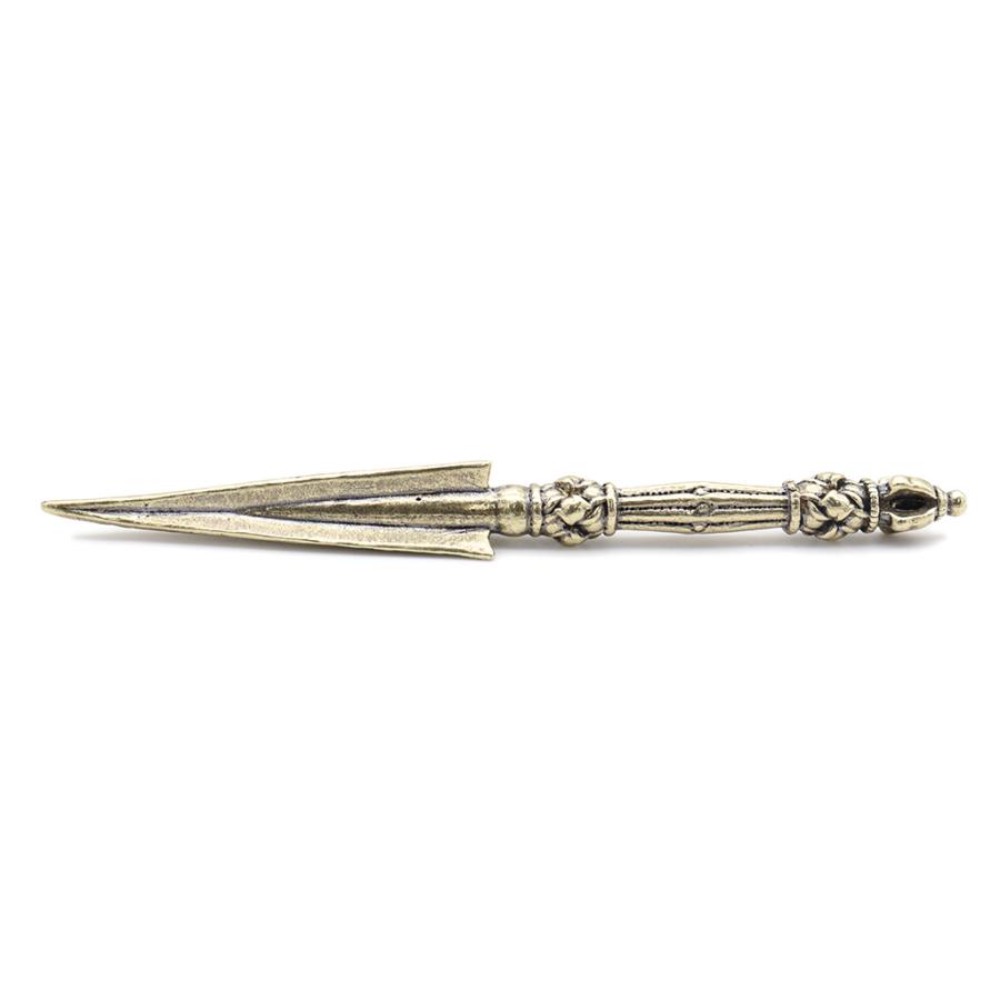 黄銅製仏具 法器 独鈷杵 金剛杵 12.7cm 金属製 降魔杵 真鍮 密教法具