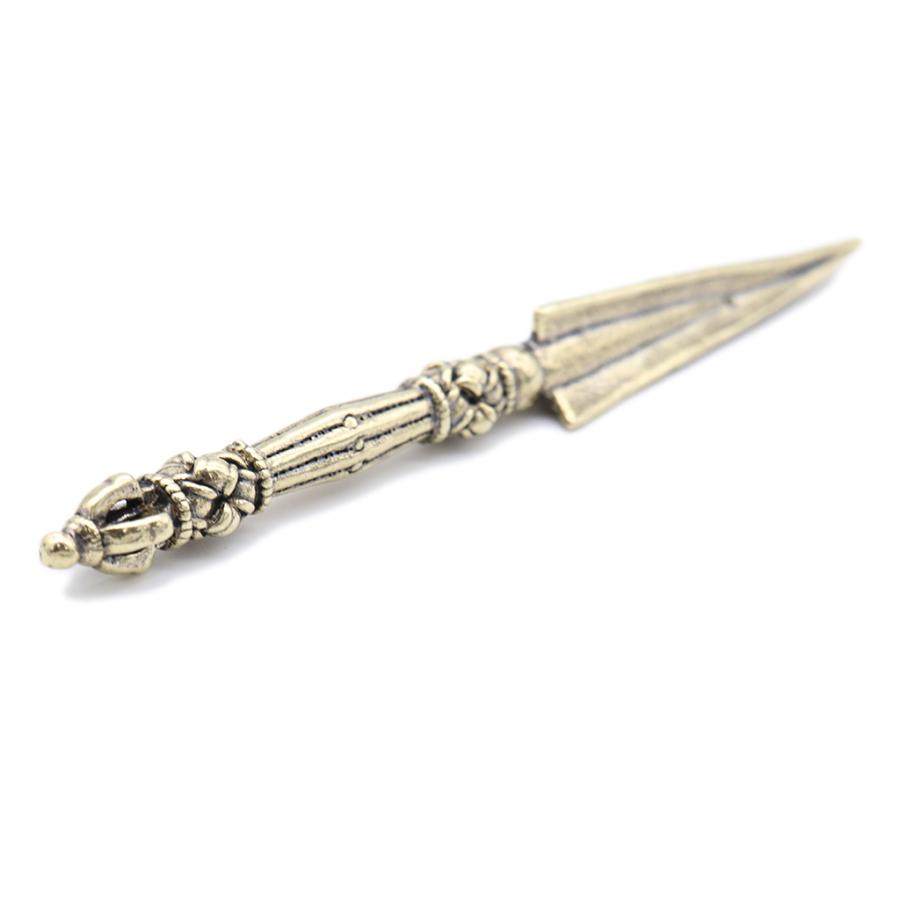 黄銅製仏具 法器 独鈷杵 金剛杵 12.7cm 金属製 降魔杵 真鍮 密教法具