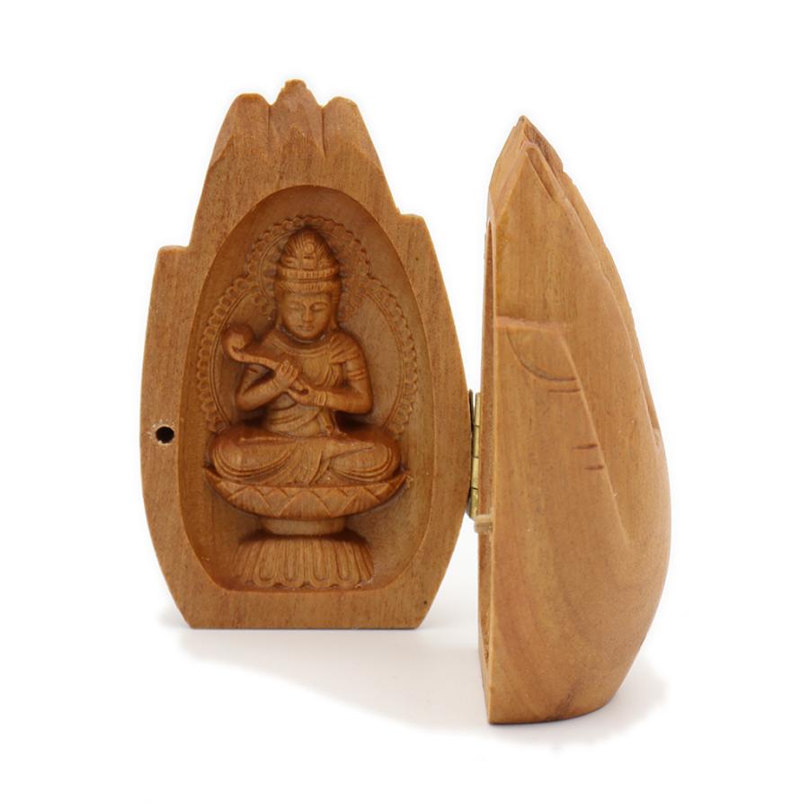 木彫仏像/合掌仏紅檀（勢至菩薩・座釈迦）難あり : n050 : 栗田 