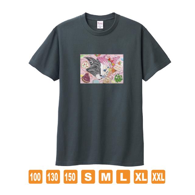 Metamorphose デニムカラー おかしなせかい イラストプリント 半袖 T