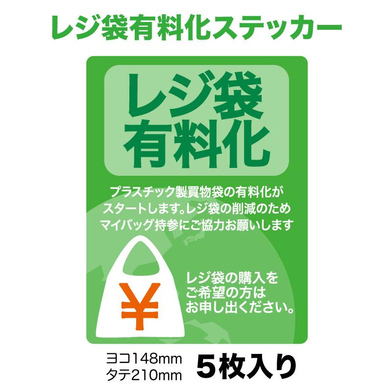ステッカー シール レジ袋有料化 コンビニ 店舗 スーパー エコデザイン A5サイズ 148 210 Ssn052 Ssn052 サインショップ中山 通販 Yahoo ショッピング