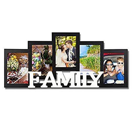 最安値挑戦！ 特別価格Decorative Black And White Wood Family Wall Hanging Picture Photo Frame 5 O好評販売中 写真立て、フォトフレーム