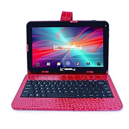 2021新発 送料無料LINSAY 10.1" Quad Core 2GB RAM 32GB Android 11 Tablet with Red Crocodile St好評販売中 アンドロイドタブレット