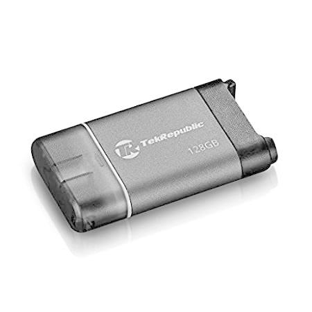 【お年玉セール特価】 送料無料Tek 電源供給付き好評販売中 アルミニウム製フラッシュドライブ 128GB Type-C USB Republic USBメモリ
