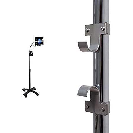 送料無料Compact Security Height-Adjustable Rotating Gooseneck Floor Stand with Util好評販売中 タブレットスタンド