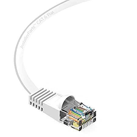 送料無料InstallerParts (280 Pack) Ethernet Cable CAT6 Cable Flat 4 FT - White - Pro好評販売中