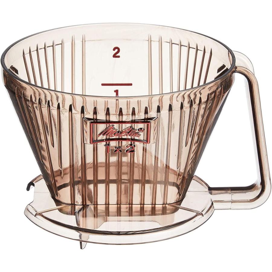 メリタ Melitta コーヒー ドリッパー 日本製 計量スプーン付き 目盛り付き プラスチック製 2~4杯用 ブラウン アロマフィルターシ|kuro-shop|02