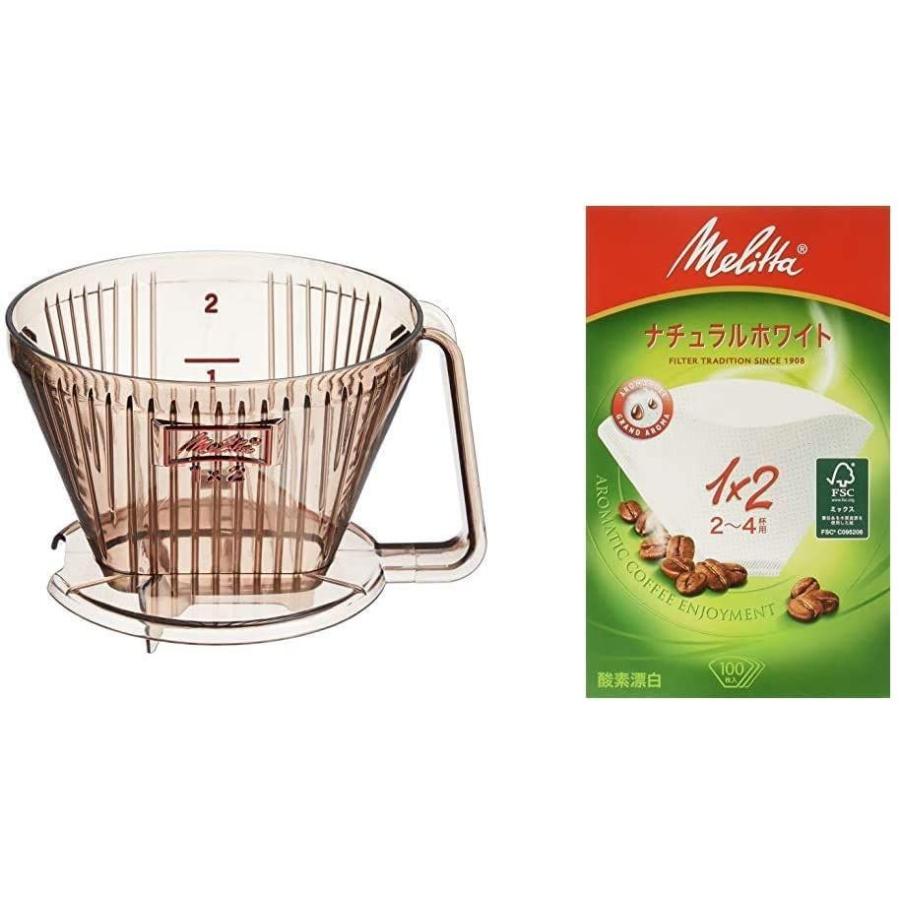 メリタ Melitta コーヒー ドリッパー 日本製 計量スプーン付き 目盛り付き プラスチック製 2~4杯用 ブラウン アロマフィルターシ|kuro-shop|06