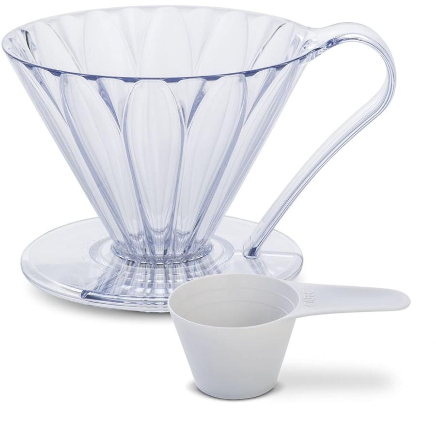 三洋産業 CAFEC フラワードリッパー (樹脂) cup4 クリア PFD-4 コーヒーフィルター 白 2?4杯用 アバカ 円錐形 1|kuro-shop|02