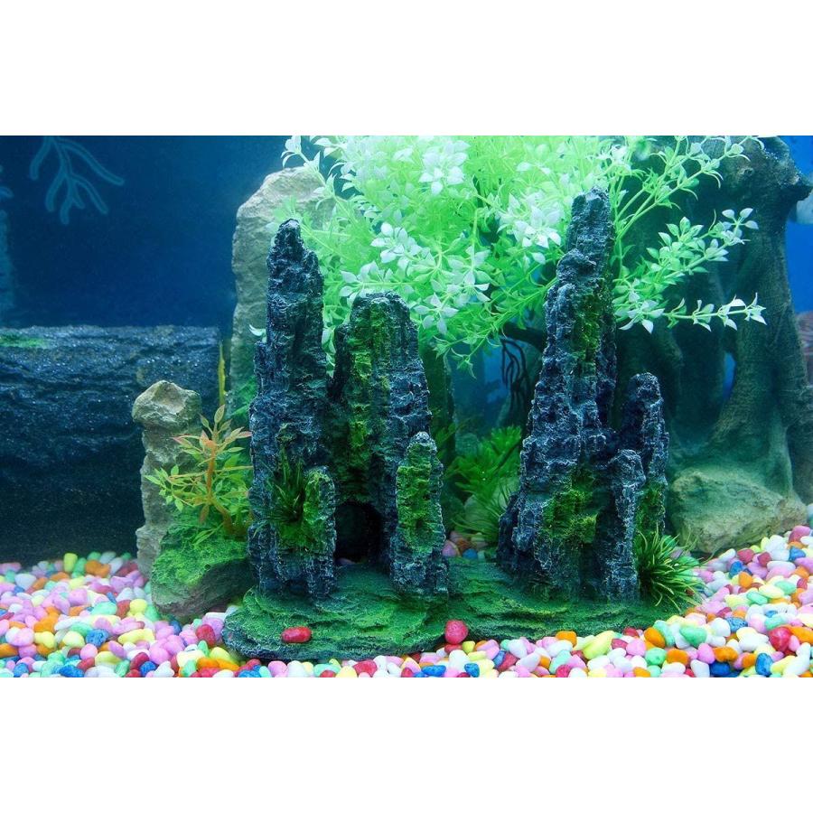 Fedour 水槽オーナメント 樹脂石の水槽飾り アクアリウムの石のセット 岩の上には小さな木 苔や洞窟があり ６つ小さいプラント付き 小 Kuros Shop 通販 Yahoo ショッピング