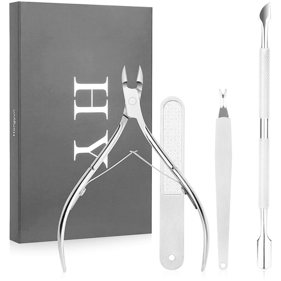 売却 キューティクル ニッパー 4点セット 甘皮処理 ネイルニッパー 甘皮ケア プッシャー 爪やすり キューティクルカッター付き