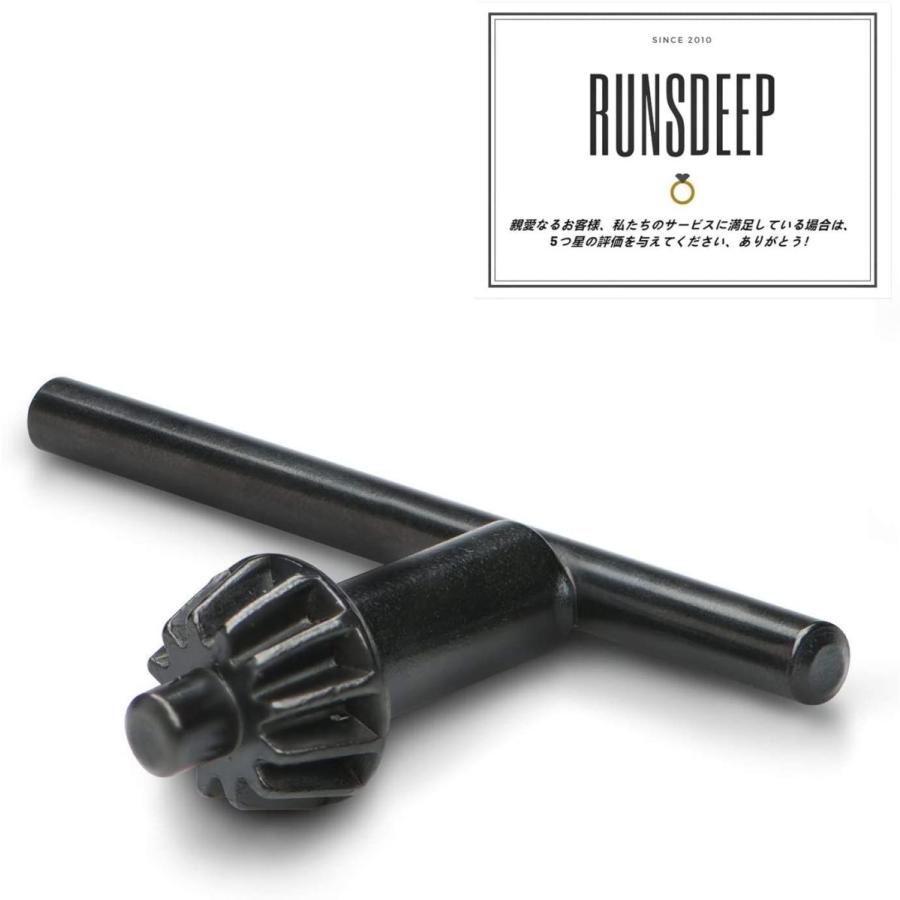 Runsdeep 1ピース10mmドリルチャック 六角シャンク キー付き 電動ドリル電動工具アクセサリー ブラック