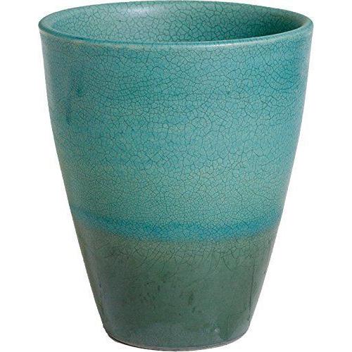 プラスガーデン 植木鉢 トレーネロング Φ250ｍｍ 底穴あり ターコイズ 信楽焼 535-23