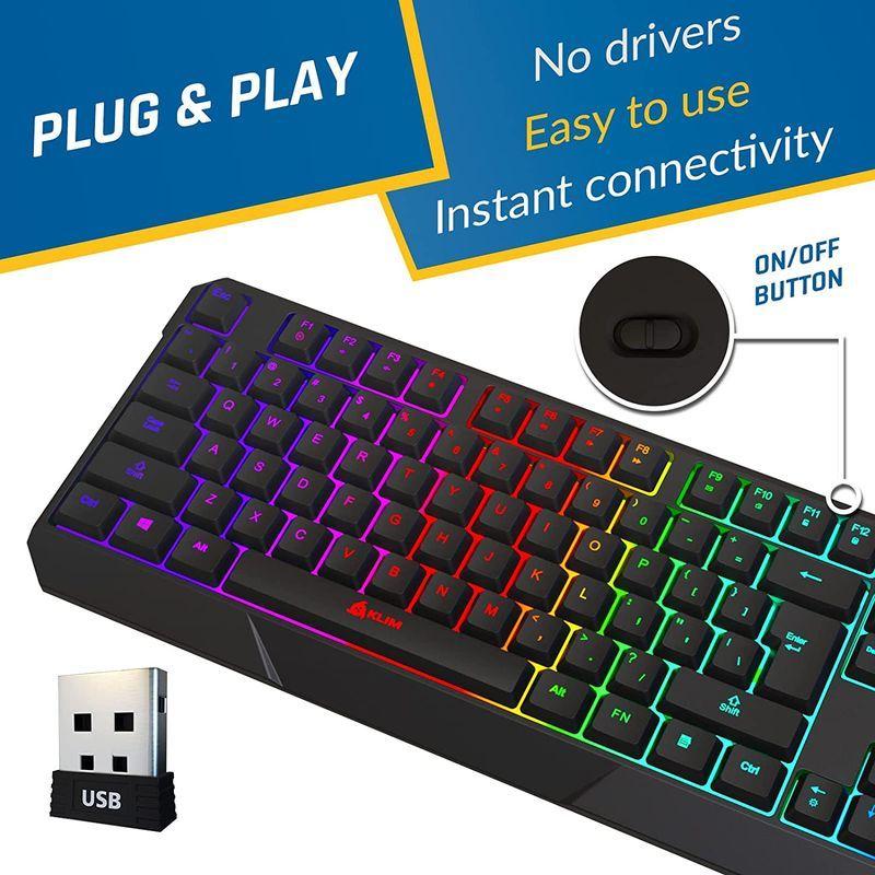Klim Chroma Wireless ワイヤレスキーボード 英語配列 防水 静音キー Pc Ps4 Mac対応 バックライト付きワイヤ Dc9cnvjd0v その他おもちゃ Studiocosmetica Com