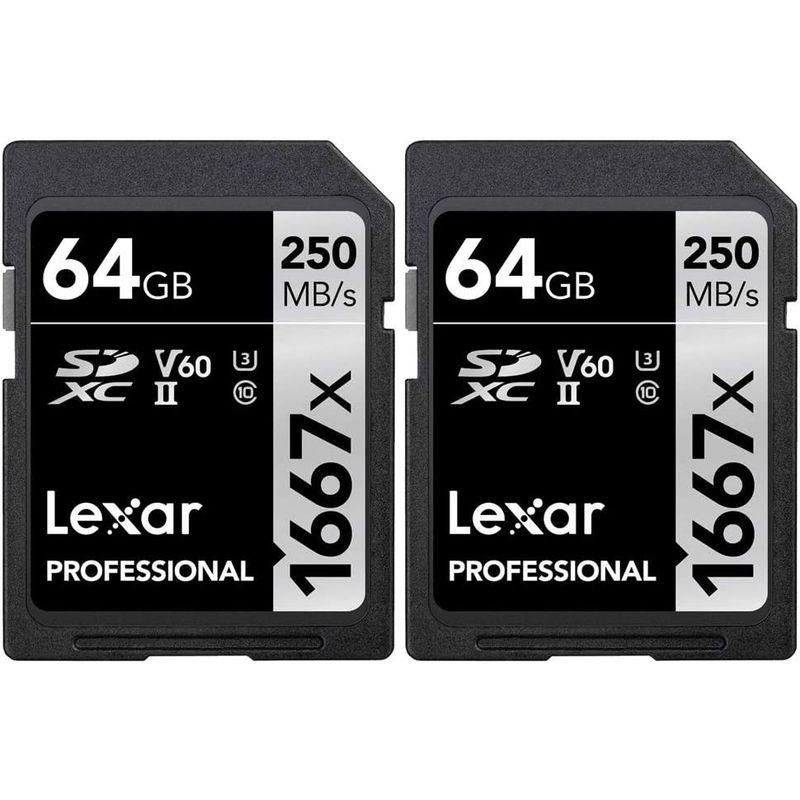 Lexar　プロフェッショナル　SDHC　1667x　UHS-II　64GB　2パック　(LSD64GCBNA16　メモリーカード　SDXC
