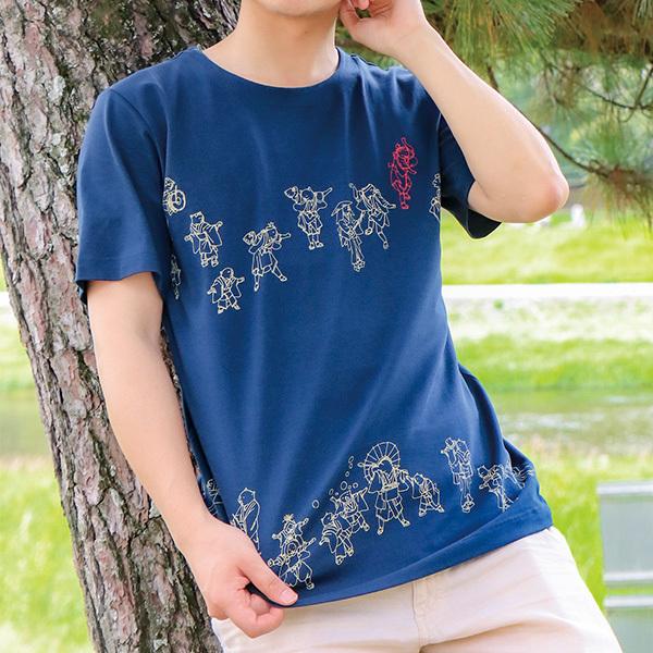 京都くろちく kurofuneTシャツ・猫並べ・紺・京都くろちく 本店 : 京都