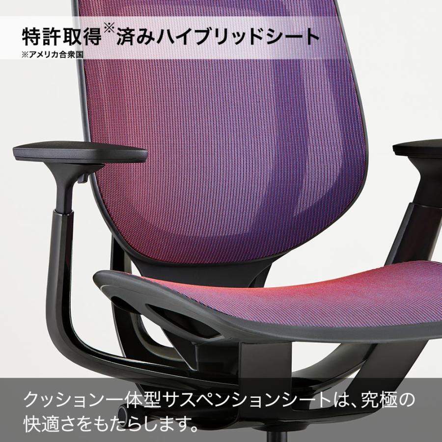 Karman [ Black × Black ] 半透明なメッシュ張地 スチールケース カーマン ブラック KR08 4Dアーム ランバーサポート 座面高さ調整可の画像