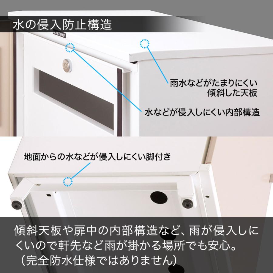 宅配ボックス 【2段構造 メール便もOK 】 ポスト一体型 戸建て用 簡単