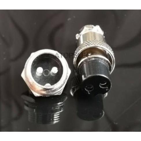 1ペアGX16 16mm 2ピン メタルコネクターオスプラグ＋メスプラグ＋