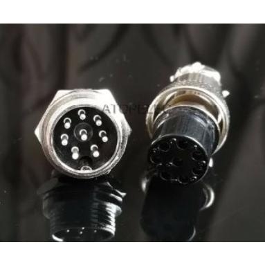 1ペアGX16 16mm 8ピン メタルコネクターオスプラグ＋メスプラグ＋