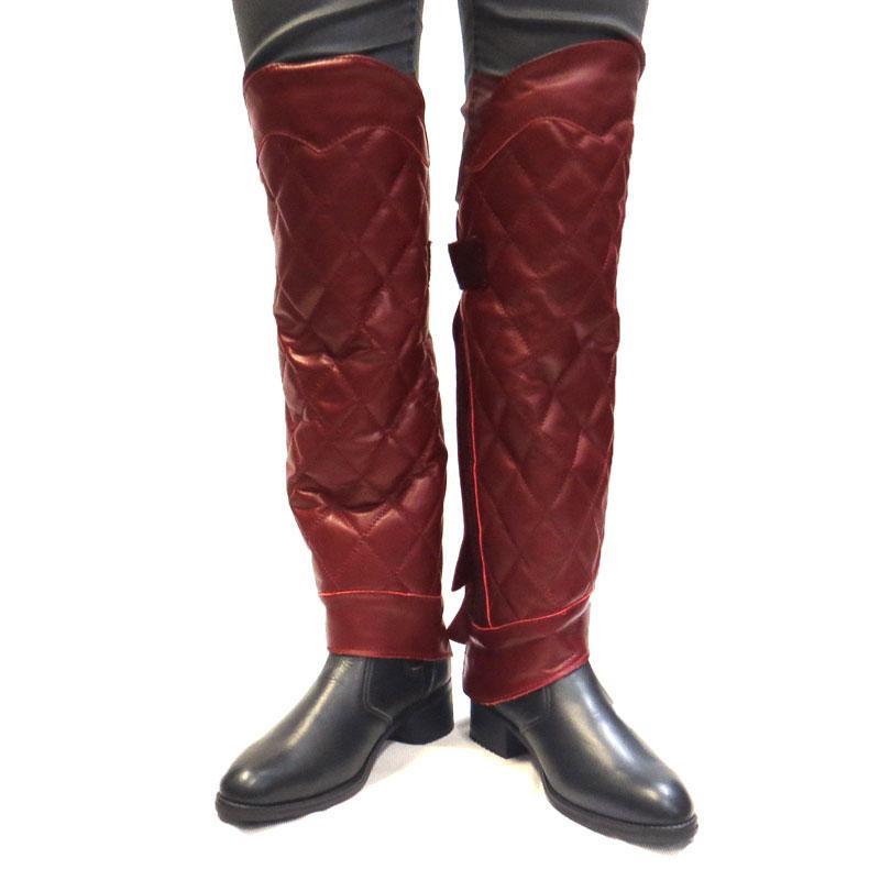 HEAVY RED LABEL ダイヤモンドパッドレッグチャップス : 黒革レザー